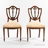 Pair of George III-style Polychrome Painted Mahogany Side Chairs