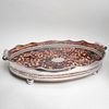 Silver Plate and Faux Tortoiseshell Galleried Tray