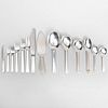 Georg Jensen Silver Partial Flatware Service, in the 'Pyramid' Pattern