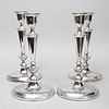 Set of Four George III Weighted Silver Table Candlesticks