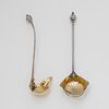 George Sharp Silver Strainer and a Ladle with Figural Details