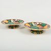 Pair of Wedgwod Majolica Grape and Strawberry Leaf Molded Compotes