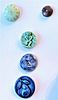 A GROUP OF FIVE DIV. 1 AND DIV. 3 CERAMIC BUTTONS