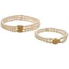 Collection of Two Freshwater Cultured Pearl, 14k Bracelets
