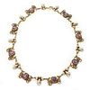 Peruzzi Florence amethyst and gilt silver necklace