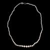 Graduated cultured pearl & 10k white gold necklace