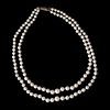Cultured pearl, 18k gold double strand necklace, French