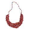 Coral and metal bib necklace