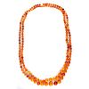 Amber bead 'flapper' necklace