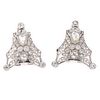 Vintage pair of diamond and platinum clip brooches