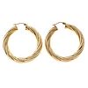 Pair of 14k gold hollow hoop earrings, Italy