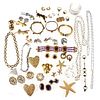 Collection of costume and rhinestone jewelry