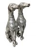 Pair of Silvered Bronze Grey Hounds