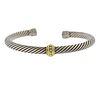 David Yurman Silver 14k Gold Cable Cuff Bracelet