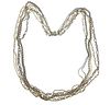 David Yurman Sterling 18k Gold Pearl Multi Strand Necklace