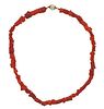 Patricia Schepps 14k Gold Coral Pearl Necklace 