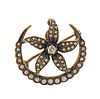 Antique Victorian Gold Diamond Pearl Brooch Pendant