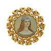 Seaman Schepps 14k Gold Miniature Portrait Brooch Pin 