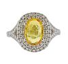 14k Gold Yellow Sapphire Diamond Ring
