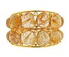18k Gold Rutilated Quartz Bangle Bracelet