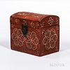 Red-painted Compass Artist Decorated Dome-top Box