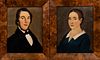 Attributed to George G. Hartwell (Massachusetts, 1815-1901)      Pair of Portraits of a Husband and Wife