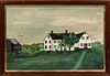 American School, Late 19th Century      Portrait of a White-painted Farmhouse