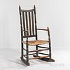 Black-painted Bannister-back Armed Rocking Chair