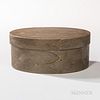 Shaker Green/Gray-painted Three-finger Oval Pantry Box