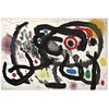 JOAN MIRÓ, From the binder Derrière le Miroir-Joan Miró: Céramique Murale Pour Harvard,1961,Signed,Intervened lithography,14.5 x 21.6" (37 x 55 cm)