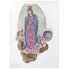 CARMEN PARRA, Virgen de Guadalupe, Signed, Engraving 6 / 40, 23.6 x 15.7" (60 x 40 cm), Proof of authenticity from El Aire Centro de Arte