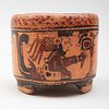 Mayan Polychrome Pottery Tripod Vessel 