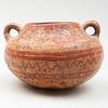Mayan Polychrome Pottery Vessel with Lug Handles