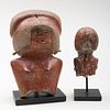 Two Valdivian Terracotta Fragments of Female Figures, Equador 
