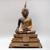 Thai Gilt Metal Figure of Seated Buddha