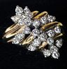 Lady's  1 Carat Diamond cluster 14kt Yellow Gold Ring