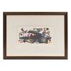 Joan Miró. De la Serie Miró Escultor No. 4, 1974-1975. Firmada en plancha. Litografía sin número de tiraje. Con certificado. 20 x 40 cm