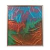 David Lach. Sin título. Firmado y fechado '73. Fibra de vidrio con tonos iridiscentes. Enmarcado. 74 x 64 cm