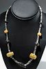 Ancient Persian Glass & Stone Necklace - Wearable!