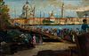 Italico Brass (It. 1870-1943)     -  Venice Harborside   -   Oil on Canvas<R>