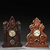 Carved "Masonic" and "Odd Fellow" Shelf Clocks