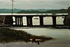 Stephen Etnier (Am. 1903-1984)     -  "Railroad Bridge, Wiscasett" 1968   -   Oil on masonite