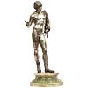 Large Rare Italian Silver Figure Statue of Narcissus, after the Antique