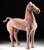 Stately Chinese Han Dynasty Pottery Horse, TL Tested