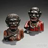 Two Painted Cast Iron Mechanical "Black" Figural Banks