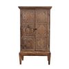 Cabinet. 20th century. Carved in wood. Two hinged doors with knob-like handles. 59 x 33 x 17.7" (150 x 84 x 45 cm)