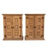 Pair of bureaus. 20th century. Carved in wood. Rectangular covers, 2 folding doors with metal handles.