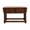 Console table. 20th century. Carved in wood. With rectangular top and 2 drawers. 31.4 x 47.2 x 21.6" (80 x 120 x 55 cm)
