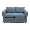 Loveseat. 20th century. In blue upholstery. With backs and seats with cushions.