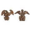 Pair of decorative angels. Mexico. 20th century. Carved in wood. 